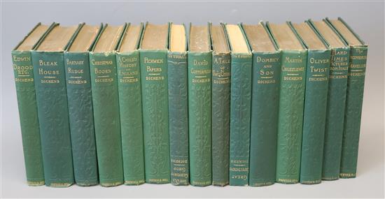 Dickens, Charles - The Works, 20 vols, 8vo, green cloth gilt, Chapman and Hall, London c.1930, and sundry other works